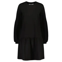 Gauhar Naisten Mekko, BALLOON SLEEVE JERSEY DRESS Musta