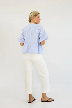 Gauhar naisten paita, HANNA SHIRT Raidallinen Sininen