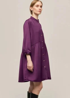 Gauhar naisten paitamekko, SHIRT DRESS PLUM Viininpunainen