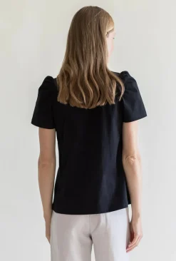 Gauhar Naisten T-Paita, PUFF T-SHIRT BLACK Musta