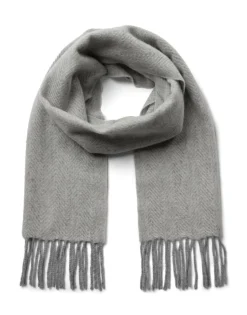 Gino Marcello huivi Heringbone Scarf, vaaleanharmaa