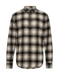 Gino marcello miesten kauluspaita K 3101992-780, ruskea ruutu