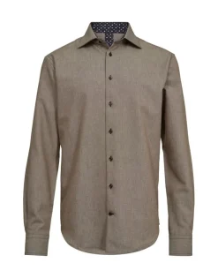 Gino marcello miesten kauluspaita, GINO MARCELLO SHIRT Keskiruskea