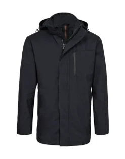 Gino marcello Miesten Takki, 150523 HOODED TECHNICAL JACKET Tummansininen