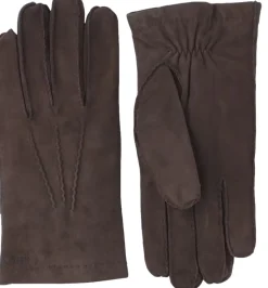 Hestra Unisex käsineet Arthur Suede Glove Wool Lining, mustanruskea