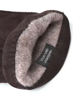 Hestra Unisex käsineet Arthur Suede Glove Wool Lining, mustanruskea