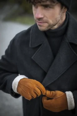 Hestra unisex käsineet Bernard Suede Glove, konjakinruskea