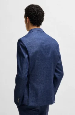 Hugo Boss miesten bleiseri, C-HANRY LINEN WOOL BLAZER Tummansininen