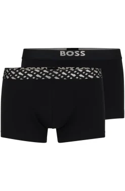 Hugo Boss Miesten Bokserit 2-Pack, TRUNK 2P SILVER G Musta