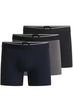 Hugo Boss miesten bokserit, BOXERBR 3P BAMBOO Musta