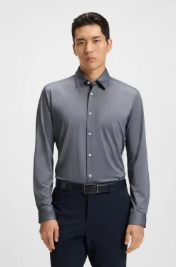 Hugo Boss miesten kauluspaita, P-ROAN PERFORMANCE STRECH OXFORD Sininen Kuosi