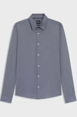 Hugo Boss miesten kauluspaita, P-ROAN PERFORMANCE STRECH OXFORD Sininen Kuosi