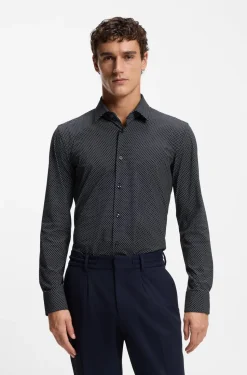 Hugo Boss miesten kauluspaita P-HANK-S-K-261 Performance Stretch, tummansininen
