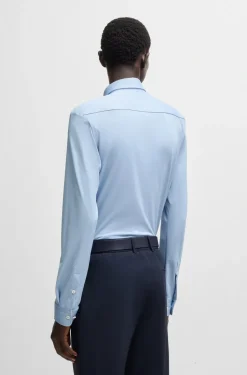 Hugo Boss miesten kauluspaita, P-ROAN PERFORMANCE STRECH OXFORD Keskisininen