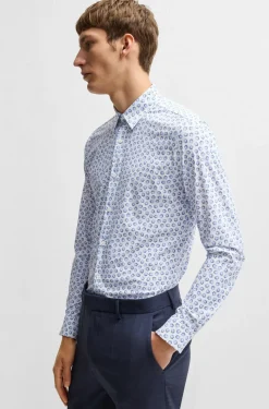 Hugo Boss miesten kauluspaita, P-ROAN PERFORMANCE SHIRT Sininen Kuosi