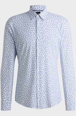 Hugo Boss miesten kauluspaita, P-ROAN PERFORMANCE SHIRT Sininen Kuosi