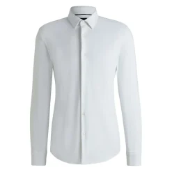 Hugo Boss miesten kauluspaita, P-HANK PERFORMANCE STRETCH WHITE Valkoinen