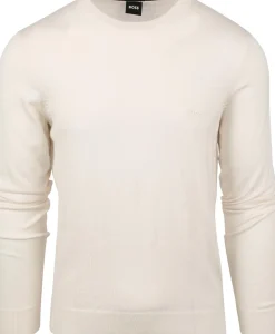 Hugo Boss Miesten Neule, BOTTO-L MERINO Luonnonvalkoinen
