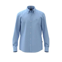 Hugo Boss miesten pellava kauluspaita, H-LIAM BD REGULAR FIT Keskisininen