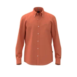 Hugo Boss miesten pellava kauluspaita, H-LIAM BD REGULAR FIT Oranssi