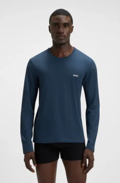 Hugo Boss miesten pitkähihainen paita, SHIRT RN CLASSIC Sininen, Indigo