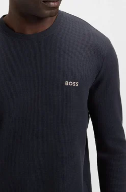 Hugo Boss miesten pyjamapaita WAFFLE LS SHIRT NOS, tummansininen