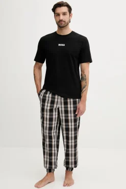 Hugo Boss Miesten Pyjamat ja yöasut Easy Long Set T-shirt musta