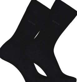 Hugo Boss Miesten Sukat 2-Pack, 2 PACK WOOL Musta