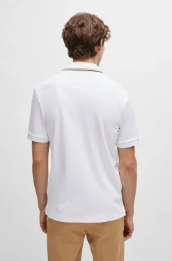 Hugo Boss Miesten Trikoo T-paita polokauluksella, PENROSE 38 NOS Valkoinen