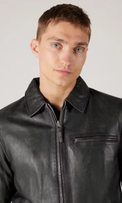 Human Scales miesten nahkatakki Mason Leather Jacket NOS, musta