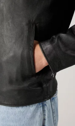 Human Scales miesten nahkatakki Mason Leather Jacket NOS, musta