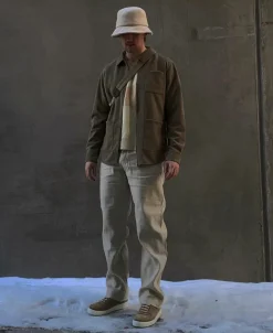 Human Scales miesten paitatakki, RICKARD VEGAN SUEDE OVERSHIRT Tummanruskea