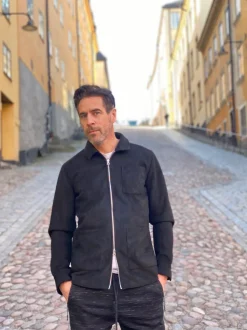 Human Scales miesten paitatakki, RICKARD VEGAN SUEDE OVERSHIRT Musta