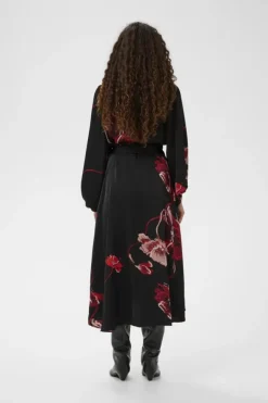 Inwear Dawn Basira Wrap Dress, Black Poppy Rose