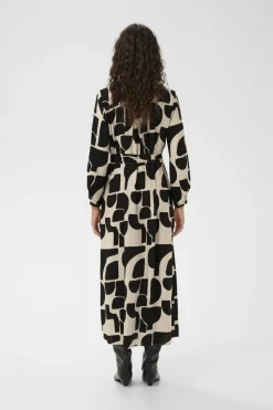 Inwear mekko LYNNIW Belted Dress, musta kuosillinen