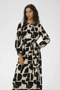 Inwear mekko LYNNIW Belted Dress, musta kuosillinen