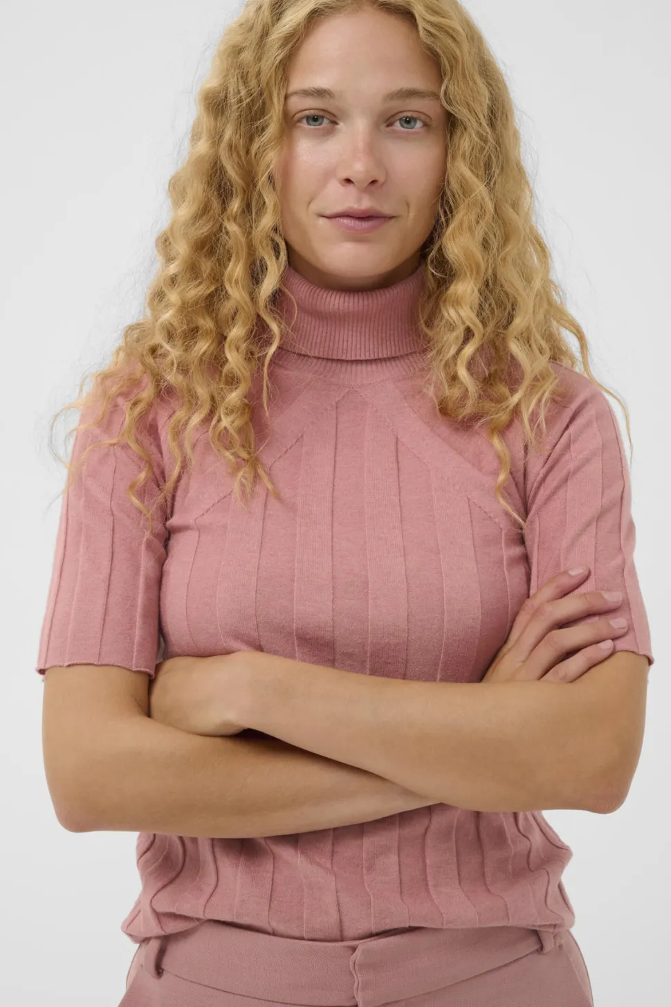 Inwear naisten neulepusero NikolaiW Kellsie SS Pullover, Ash Rose Melange