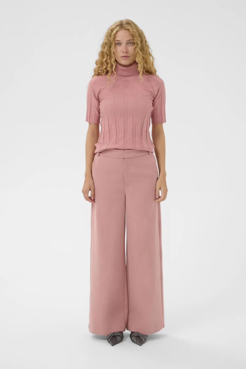 Inwear naisten neulepusero NikolaiW Kellsie SS Pullover, Ash Rose Melange