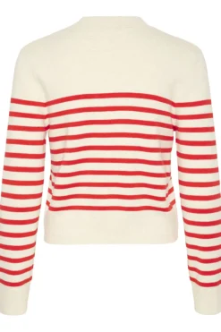 Inwear naisten neuletakki, WALLISIW CARDIGAN Red Stripe