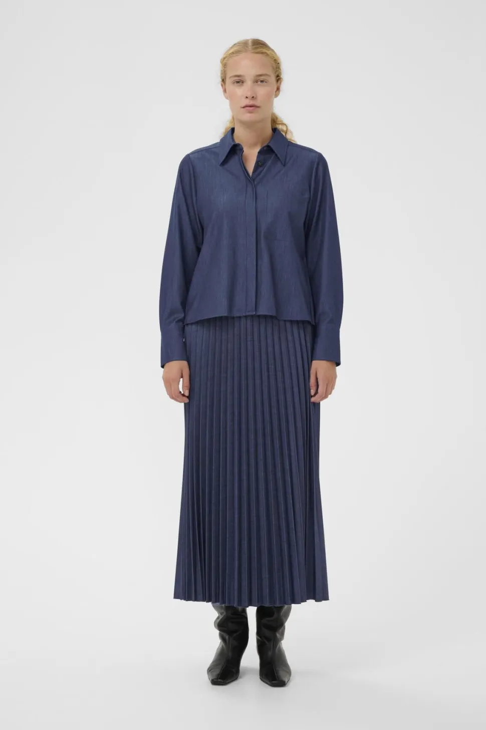 Inwear naisten paitapusero CHERRIEIW SHIRT, Dark Denim