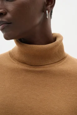 Inwear naisten pooloneule GLEAIW KELLSIE TURTLENECK, Tobacco Brown