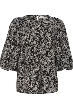 Inwear Naisten Pusero, HARPER BLOUSE Mustavalkoinen