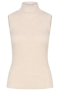 Inwear Naisten Toppi, DAGNAIW MELANGE ROLLNECK TOP Ecru
