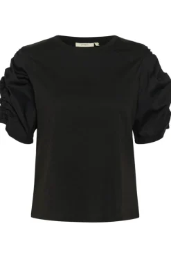 Inwear naisten t-paita, K-PAYANA WOVEN TRIM T-SHIRT Black