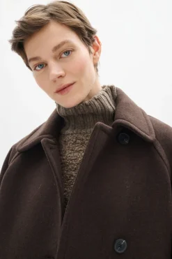 Inwear naisten villakangastakki THORAIW MINONA COAT, Chocolate Brown