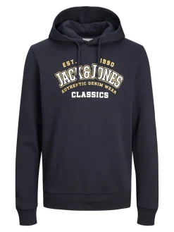 Jack and Jones huppari, JJELOGO SWEAT HOOD Dark Navy