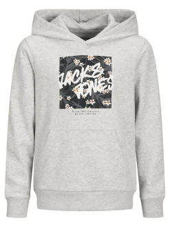 Jack and jones junior huppari, JJHAWAI SHAPE SWEAT HOOD Vaaleanharmaa