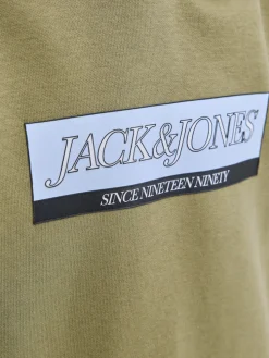 Jack and Jones junior huppari, JORINWOOD BLOCK BRANDING Tummanvihreä