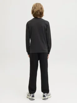 Jack and Jones Junior lasten paita JORBLEECKER MINIMAL TEE LS CREW NECK JNR, musta