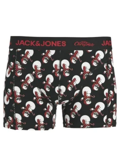 Jack and Jones Junior lasten bokserit ja sukat JACSNOW SKULLS GIFTBOX JNR, musta kuosi